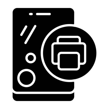 Yazdırma simgesi, siyah işaret beyaz arkaplanda izole edildi