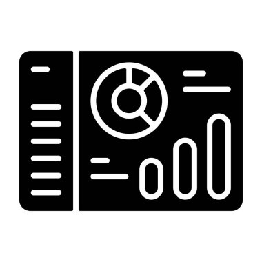 Kontrol paneli simgesi, beyaz arkaplanda izole edilmiş siyah işaret