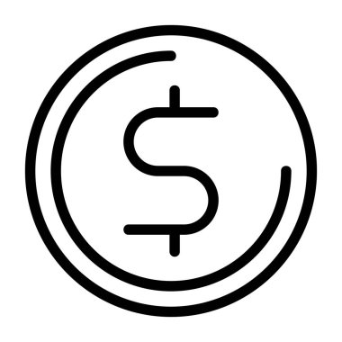 Dolar sembolü, para birimi işareti, basit ikon vektör illüstrasyonu 