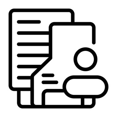 Beyaz geri gorund üzerindeki Kişisel Dizin simgesi, vektör illüstrasyonu 