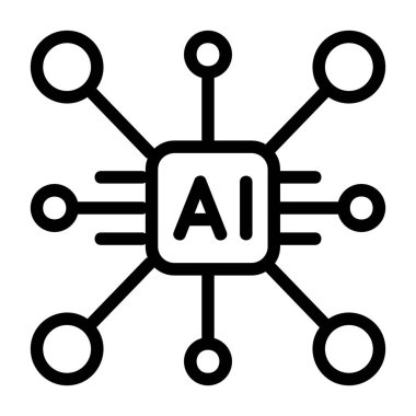 Yapay zeka simgesi, anahat stili 