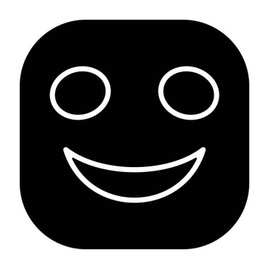 Hafif Gülen Surat emoji ikon vektör çizimi 