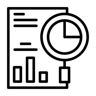 İş Analizi - İnce hatlı zarif arayüz simgesi