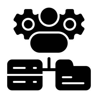 Dev dostu sunucu - ince hatlı zarif arayüz simgesi