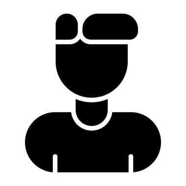 Kullanıcı simgesi, siyah işaret beyaz arkaplanda izole edildi 