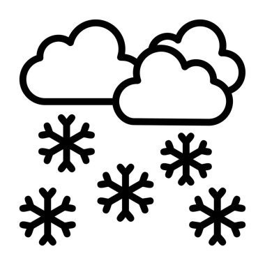 Kar hava durumu web simgesi, vektör illüstrasyonu        