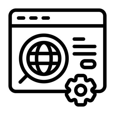 Domain tools icon, black sign isolated on white background 