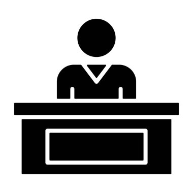 Boss Hierarchy icon, black sign isolated on white background 