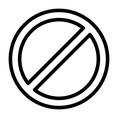 Yasak simge ve siyah işaret beyaz arkaplanda izole edildi