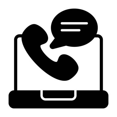 Müşteri Desteği simgesi, siyah işaret beyaz arkaplanda izole edildi