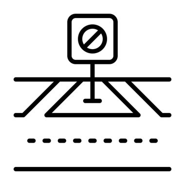 Park yasaklı bölge simgesi, siyah işaret beyaz arkaplanda izole edildi