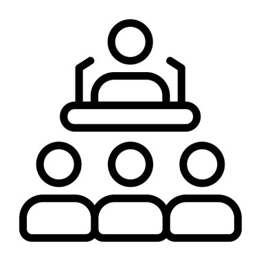 Topluluk Konuşması simgesi, beyaz arkaplanda siyah işaret