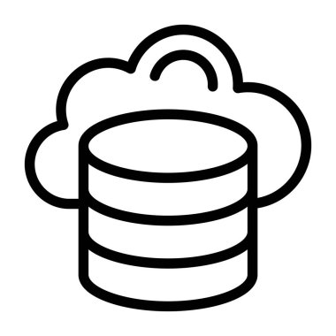 Bulut depolama simgesini, basit vektör çizim 