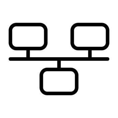 LAN icon, black sign isolated on white background 