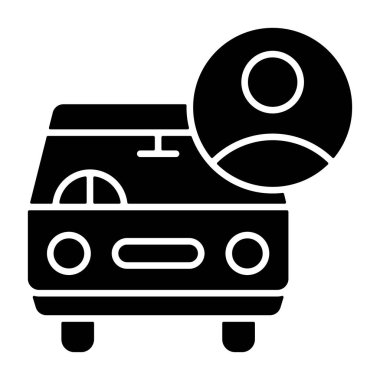 Vale park simgesi, siyah işaret beyaz arkaplanda izole