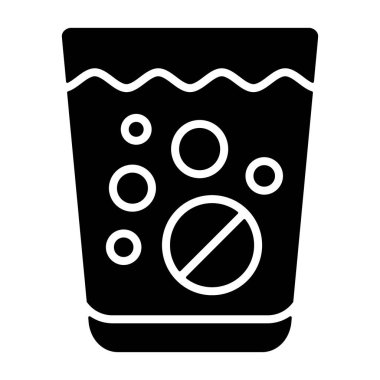 Effervescent simgesi, siyah işaret beyaz arkaplanda izole edildi  