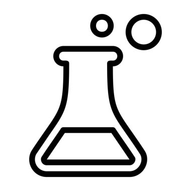 Science Beaker icon, black sign isolated on white background 