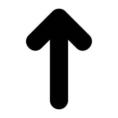 Beyaz arkaplan, vektör illüstrasyonunda Arrow Long Up simgesi 