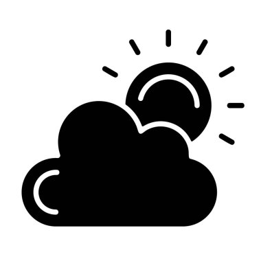 Clear Sky at Daytime icon, black sign isolated on white background 