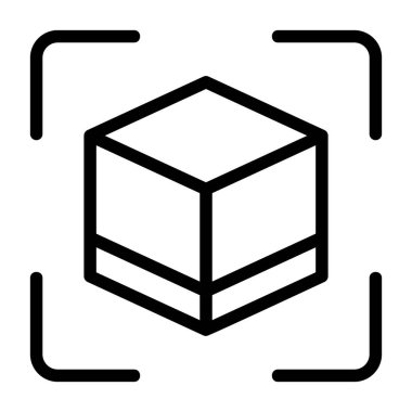 Artırılmış Gerçeklik simgesi, siyah işaret beyaz arkaplanda izole edildi 