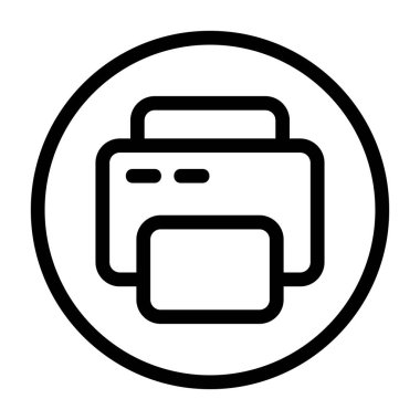 Yazdırma simgesi, siyah işaret beyaz arkaplanda izole edildi 