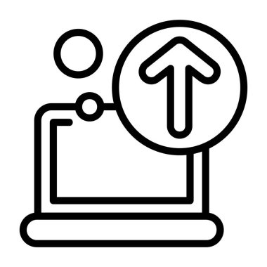 Simge yükle, siyah işaret beyaz arkaplanda izole edildi 