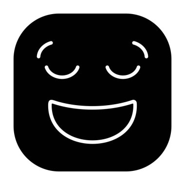 Rahatlamış Yüz emoji simgesi vektör illüstrasyonu 