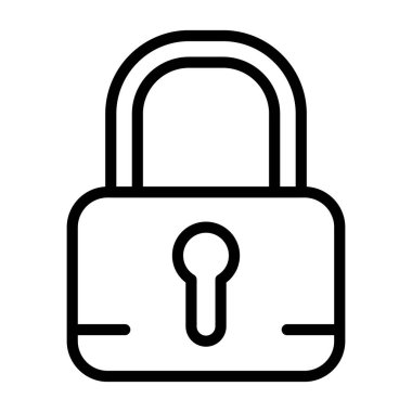 vektör ince çizgi simgesini kilitle