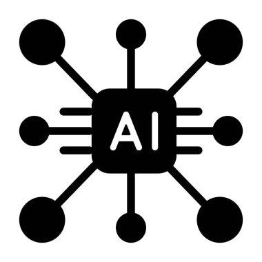 Yapay zeka simgesi, anahat stili 