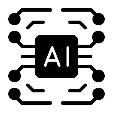 Yapay zeka simgesi, anahat stili 