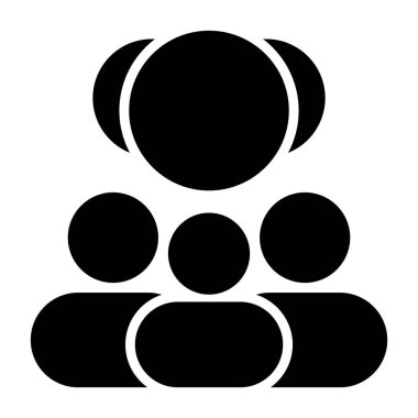 Crowdfunding icon, black sign isolated on white background 