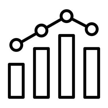 Analitik Çubuk Çizelgesi - iş sunumu için asgari vektör simgesi