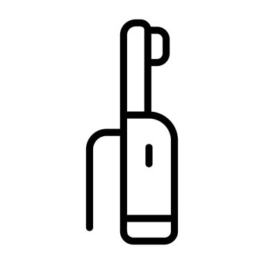 Electric Toothbrush icon, black sign isolated on white background 