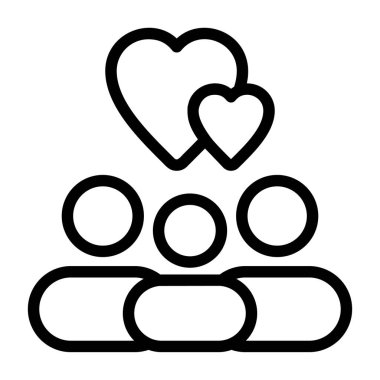 Community Work icon, black sign isolated on white background 