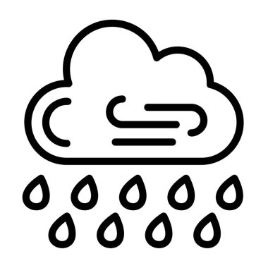 Light Drizzle icon, black sign isolated on white background 