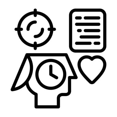 Kişisel Disiplin simgesi, siyah işaret beyaz arkaplanda izole edildi 