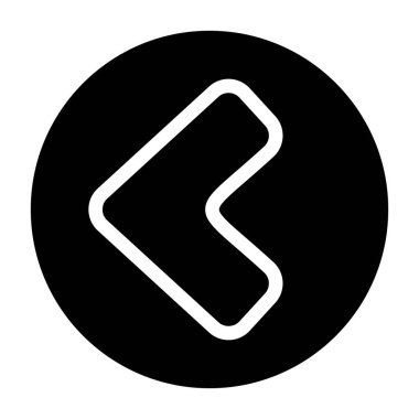 Geri simge, beyaz arkaplanda izole edilmiş siyah işaret  