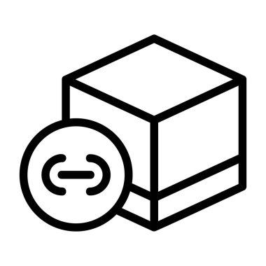 Blok zinciri simgesi, siyah işaret beyaz arkaplanda izole  