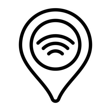 GPS simgesi, siyah işaret beyaz arkaplanda izole edildi  