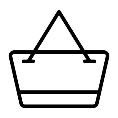 Basket simgesi, siyah işaret beyaz arkaplanda izole  