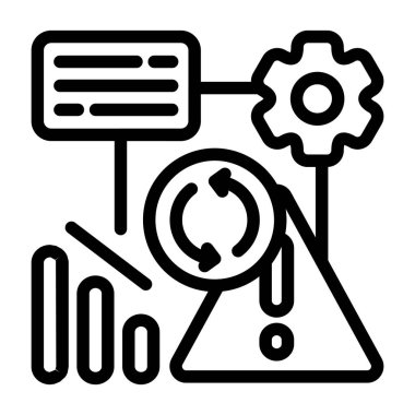 Kriz Yönetimi simgesi, beyaz arkaplanda siyah işaret izole edildi  