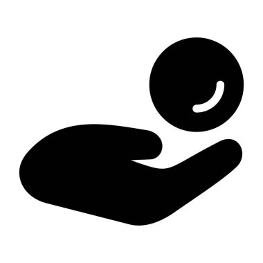 Bağış simgesi, siyah tabela beyaz arkaplanda izole edildi  