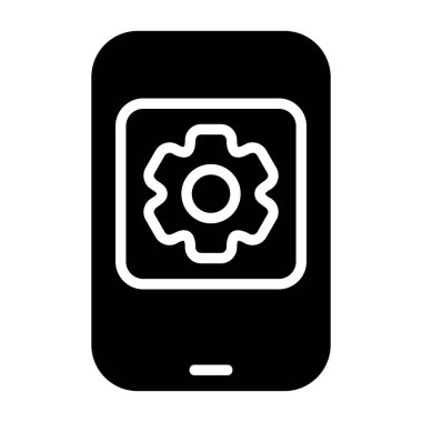 Uygulama simgesi, siyah işaret beyaz arkaplanda izole edildi  