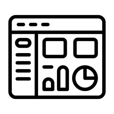 Yönetim paneli simgesi, siyah işaret beyaz arkaplanda izole edildi  