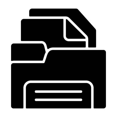 Beyaz geri gorund üzerindeki dosya simgesi, vektör illüstrasyonu  