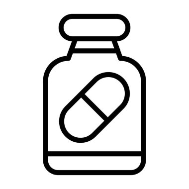 İlaç kutusu simgesi, siyah işaret beyaz arkaplanda izole edildi  