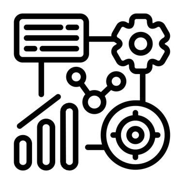 Stratejik Hedefler Belge simgesi, basit vektör illüstrasyonu