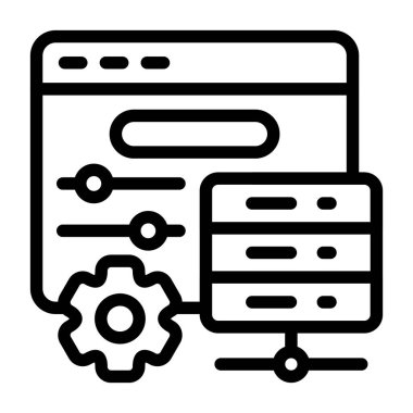 Gelişmiş sunucu ayarları - ince hatları olan zarif arayüz simgesi