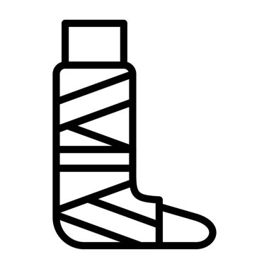 Kırık bacak simgesi, siyah işaret beyaz arkaplanda izole edildi  