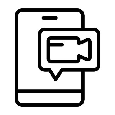 Video Çağrısı - profesyonel sunum için temiz vektör simgesi oluşturuldu